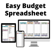 Load image into Gallery viewer, Easy Budget Spreadsheet